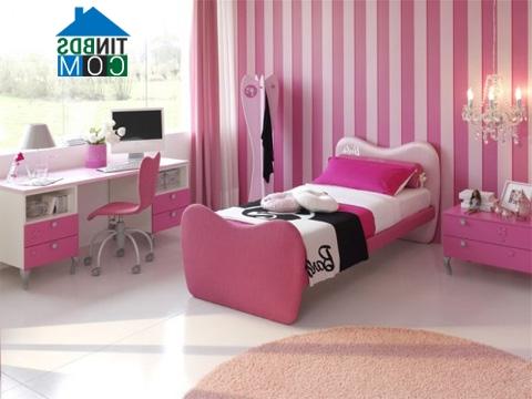 Ảnh Làm điệu phòng bé gái với sắc hồng