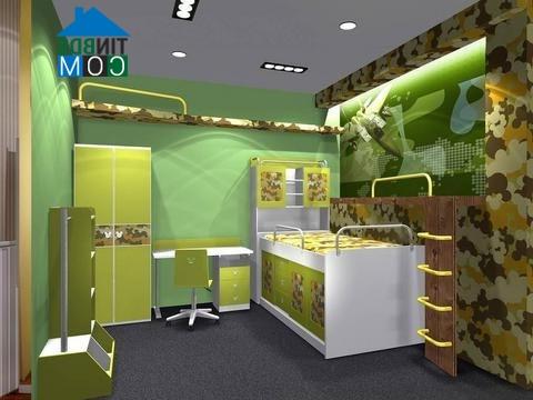 Ảnh Thiết kế phòng màu xanh lá cây cho trẻ