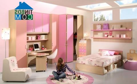 Ảnh Làm điệu phòng bé gái với sắc hồng