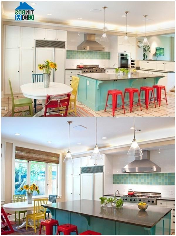 Ảnh Phòng bếp nổi bật với gam màu rực rỡ