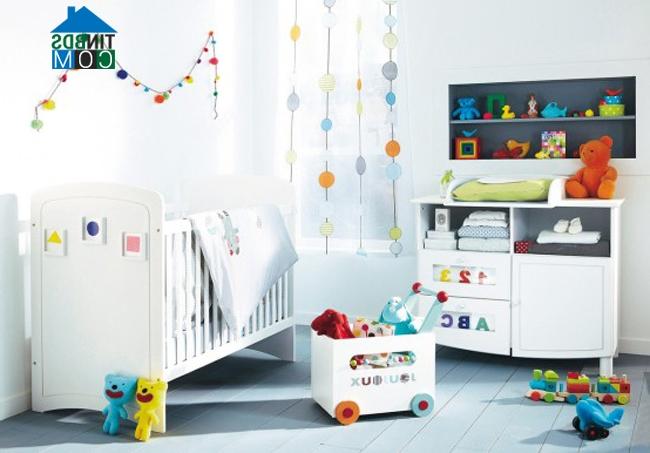 Ảnh Trang trí phòng sơ sinh cực dễ thương