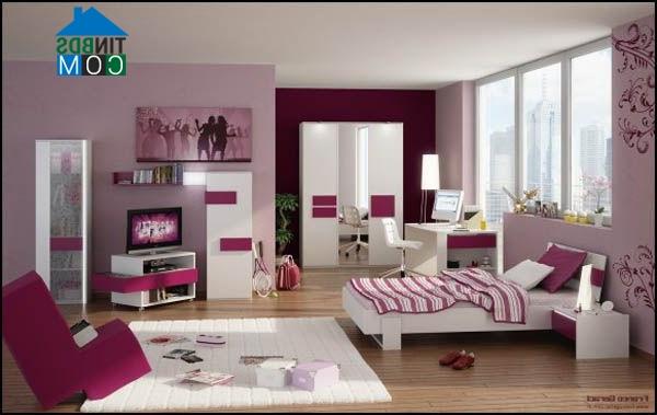 Ảnh Những gam màu tuyệt đẹp cho phòng ngủ bé gái