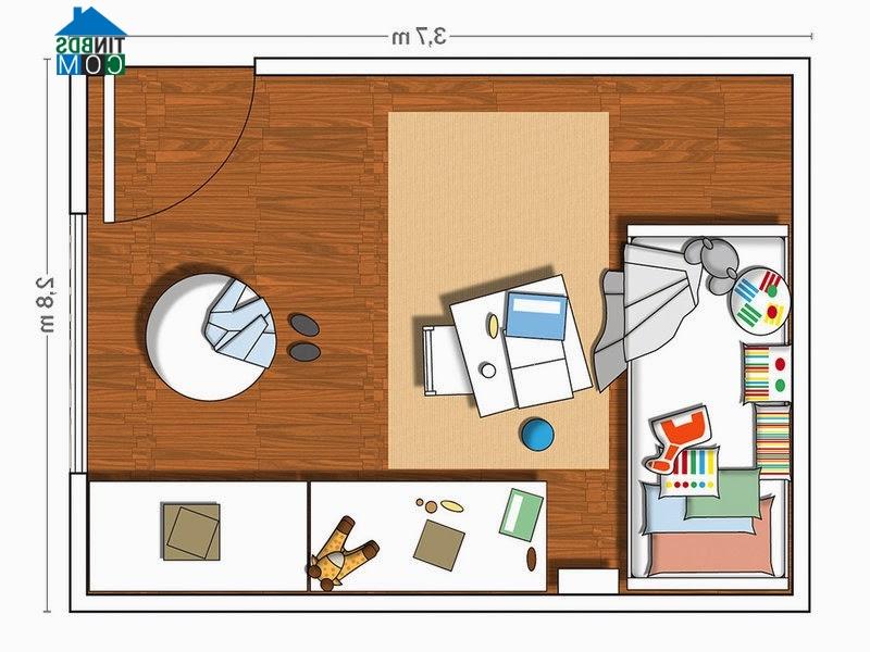 Ảnh Vườn thú đáng yêu cho phòng trẻ hơn 10m2