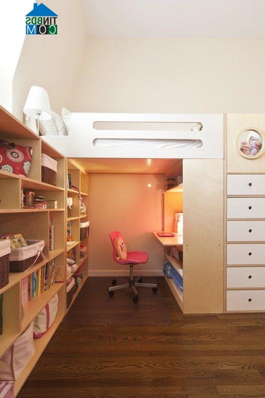 Ảnh Giường đa năng: Không gian ao ước cho hai bé