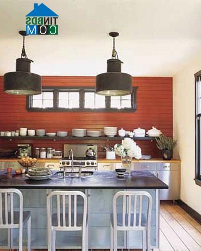 Ảnh Phòng bếp thêm sinh động với gạch ốp tường