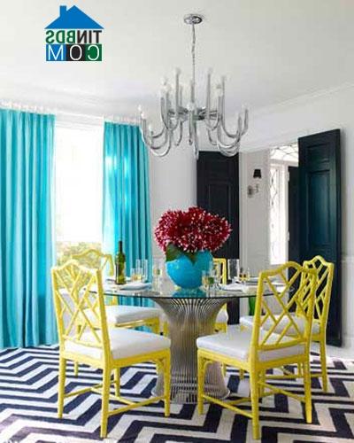 Ảnh Muôn kiểu phối màu tạo phong cách cho phòng ăn