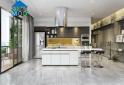 Phòng bếp hiện đại tràn đầy sức sống với không gian xanh