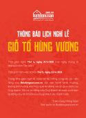 Tinbds.com thông báo lịch nghỉ lễ Giỗ Tổ Hùng Vương (10/03 Âm lịch)