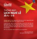Tinbds.com thông báo lịch nghỉ lễ 30/4 và 1/5