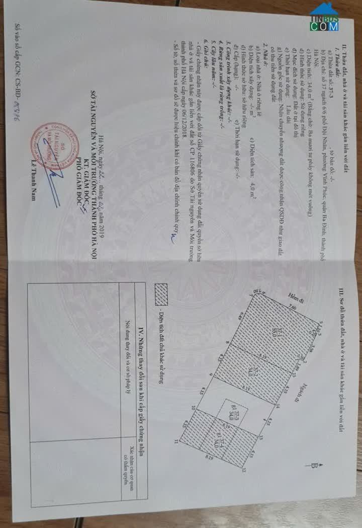 Ảnh Chính hủ cần bán nhà tại số 33 hẻm 6/6 Đội Nhân, Ba Đình, Hà Nội. 0