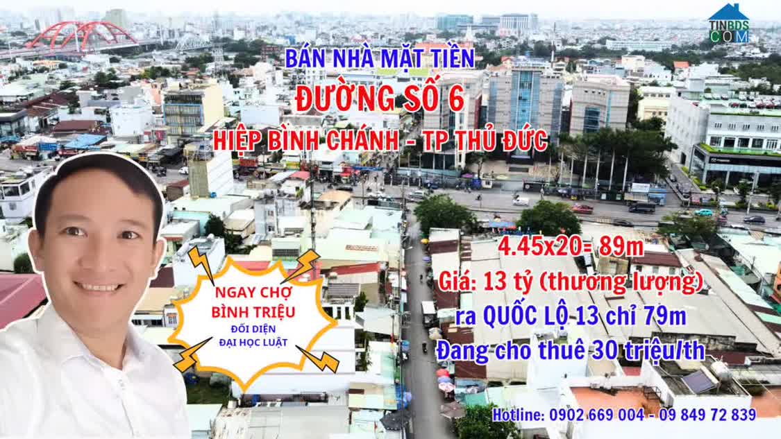 Ảnh Bán Đất Tặng Nhà Mặt Tiền Kinh Doanh Đắc Địa - Mặt Tiền Đường Số 6 Hiệp Bình Chánh 0