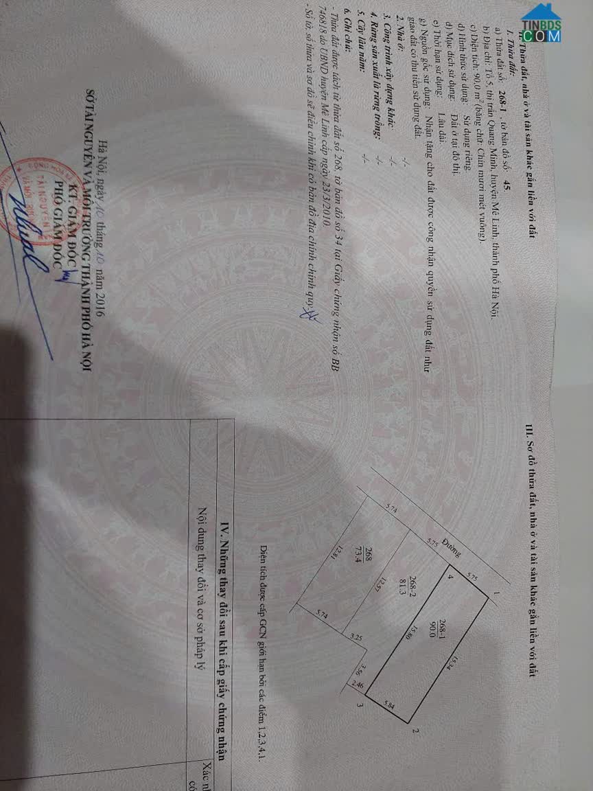 Ảnh BÁN ĐẤT THỔ CƯ TỔ 5 – THỊ TRẤN QUANG MINH – MÊ LINH – HÀ NỘI 0