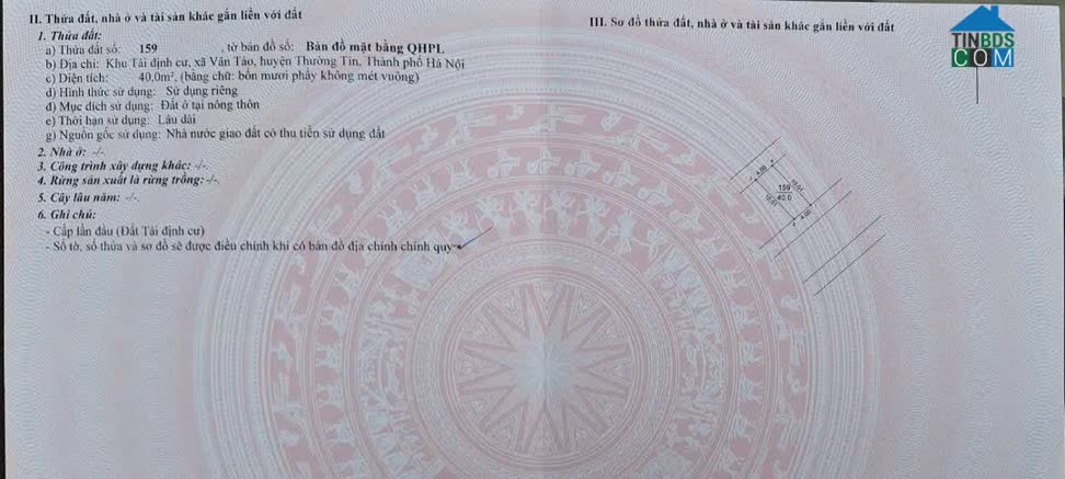 Ảnh Bán Đất Tái Định Cư Xâm Động - Vân Tảo 0