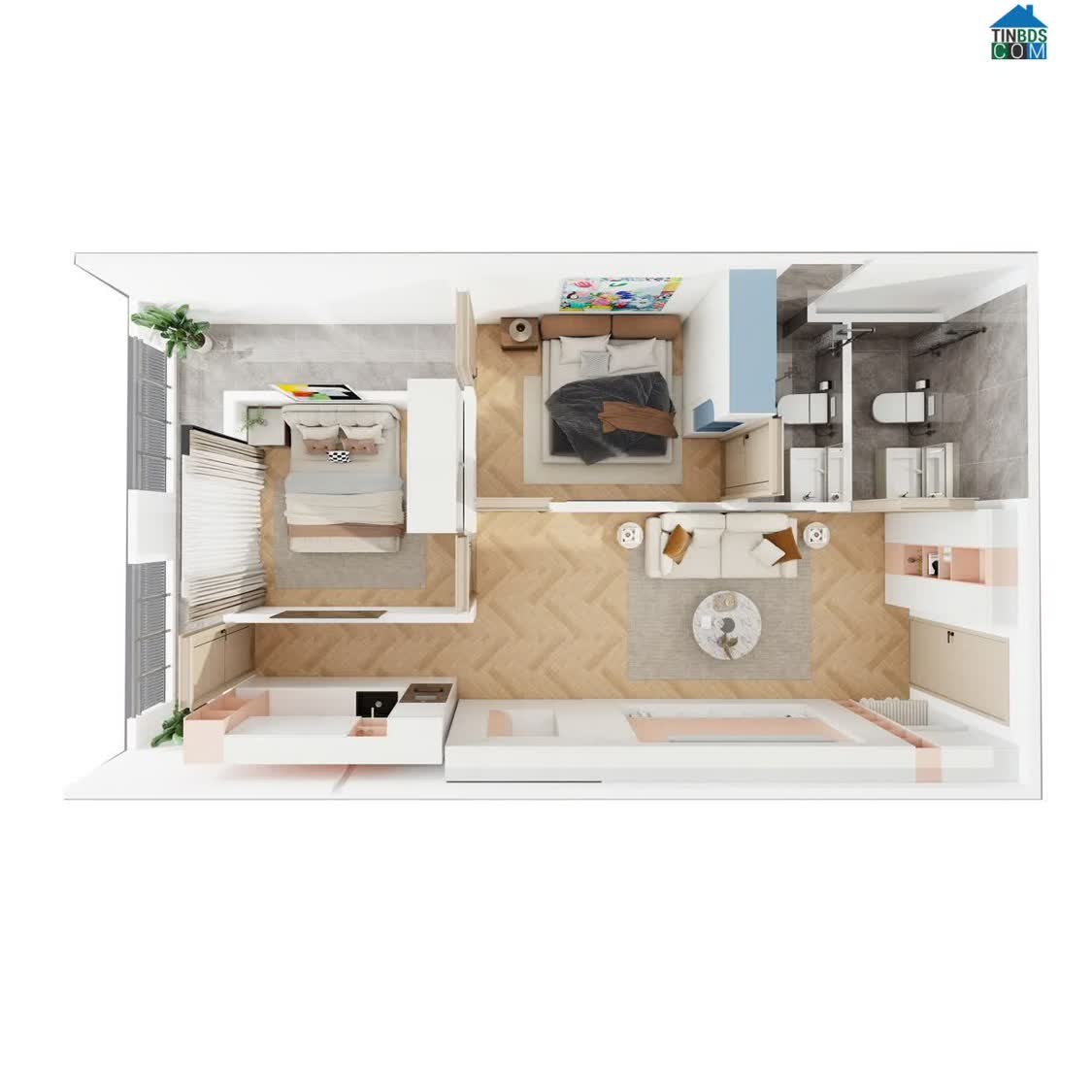 Ảnh Chung cư bên cạnh Aeon Mall Thanh Hóa 2phòng ngủ - 2 vệ sinh 1