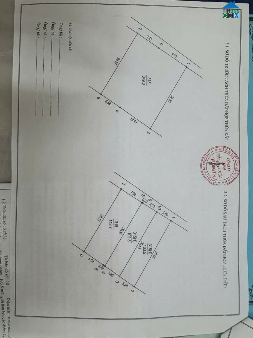 Ảnh Chính chủ mở bán 2 lô f0 Đội 1 xã Tự Nhiên cũ gần chợ Diện tích: hơn 100m2/lô 0