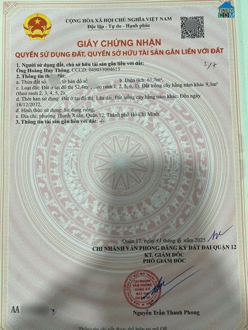 Ảnh Siêu Phẩm Cặp Đất Đẹp (4x15.5) Mặt Tiền Thạnh Xuân 38, Q12 0