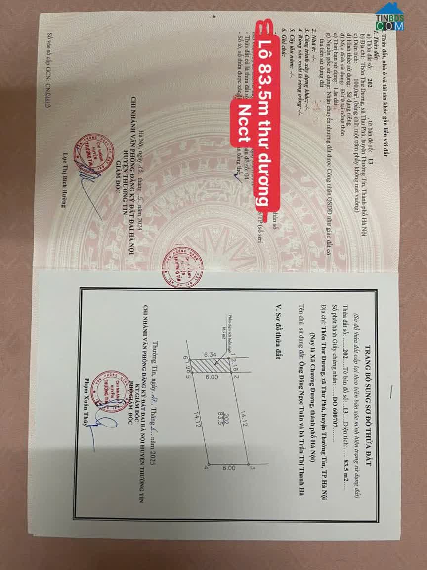 Ảnh Bán 83.5m2 Xã Thư Phú - Thường Tín Giá Chỉ Nhỉnh 2 Tỷ 0