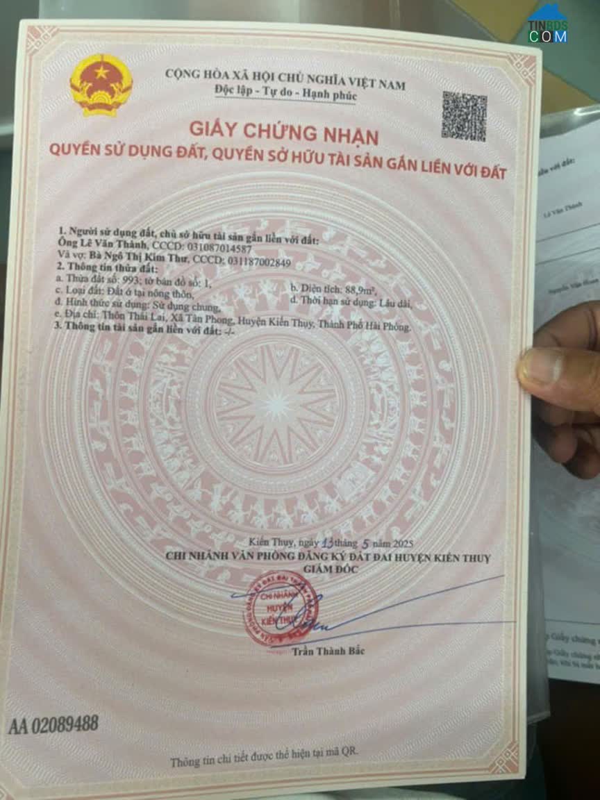 Ảnh 1.5x tỷ 88.9m2 Thái Lai – Tân Phong – Kiến Thụy Zalo 0567222555 0