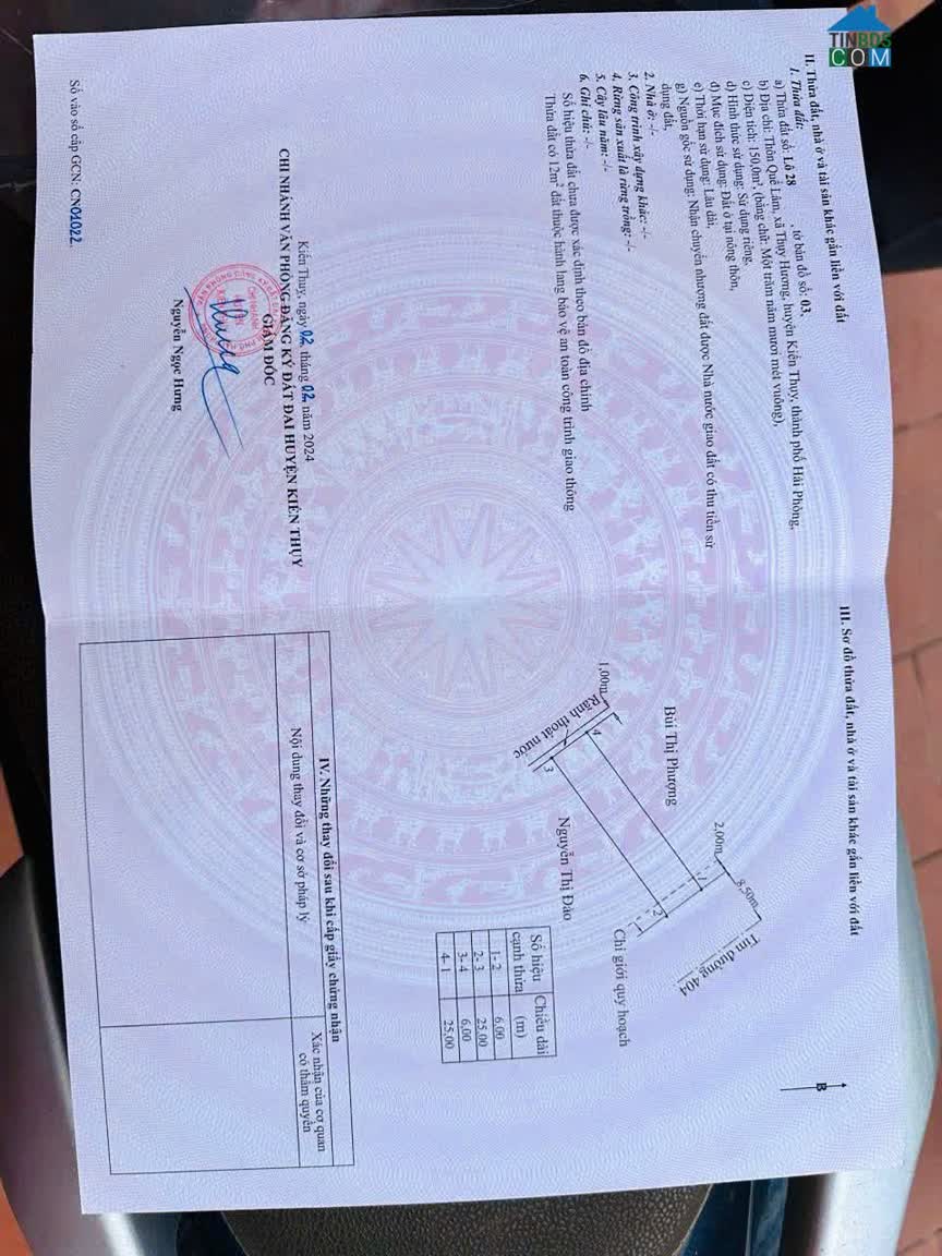 Ảnh 4,xx tỷ - 150m2 mặt đường Quế Lâm Thụy Hương Kiến Thụy Zalo 0567222555 0