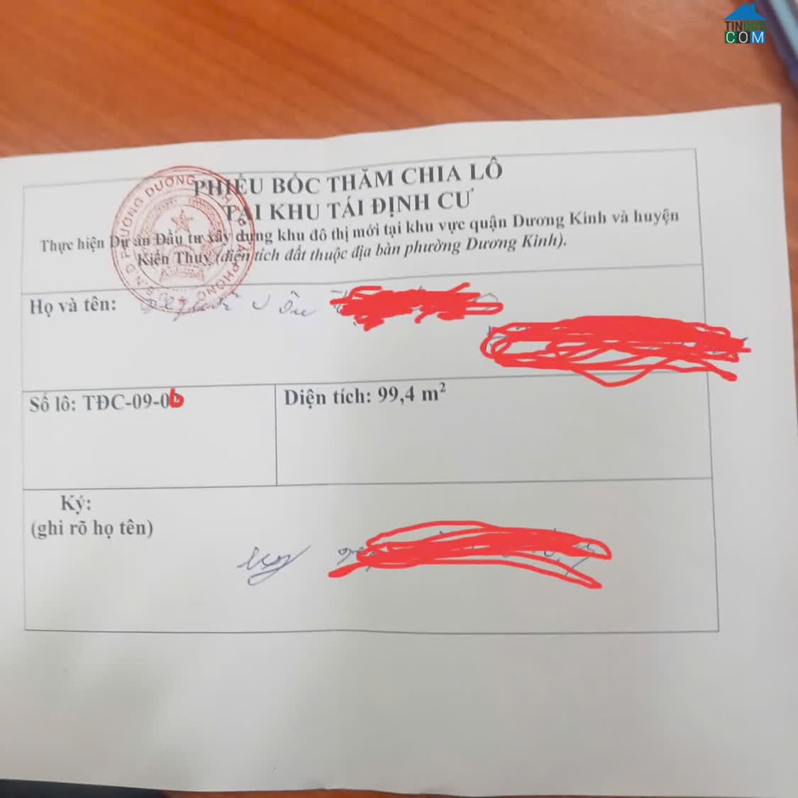 Ảnh Đất tái định cư Vinhomes Dương Kinh – 99,4m² vuông vắn, đường 10m vỉa hè 3m Giá chỉ 4x triệu/m²... 0