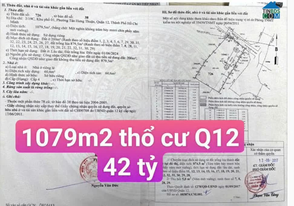 Ảnh Lô Đất Khủng Long (20x52) Ngay KDC An Sương, P.Tân Hưng Thuận, Q12 Giá Siêu Đầu Tư 0
