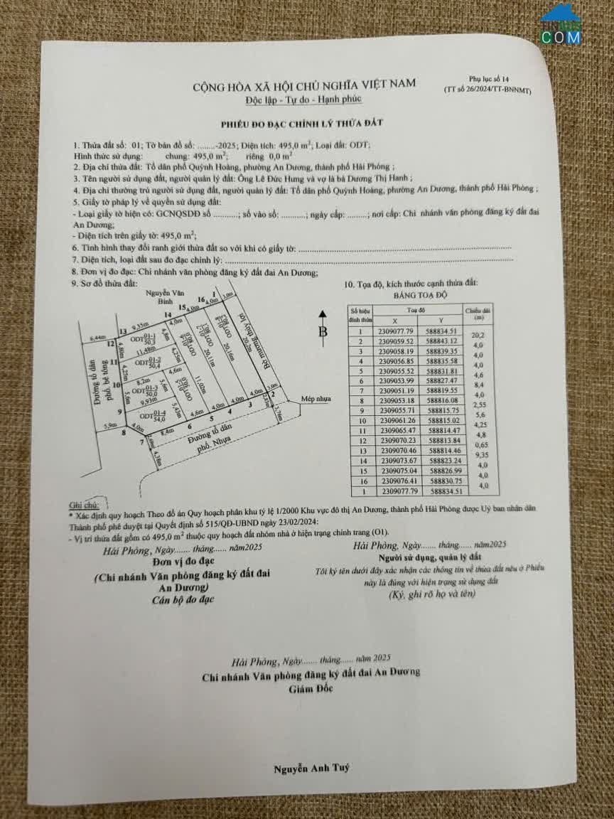 Ảnh Bán đất 50m2 đường 7m Quỳnh Hoàng, Nam Sơn, An Dương 0