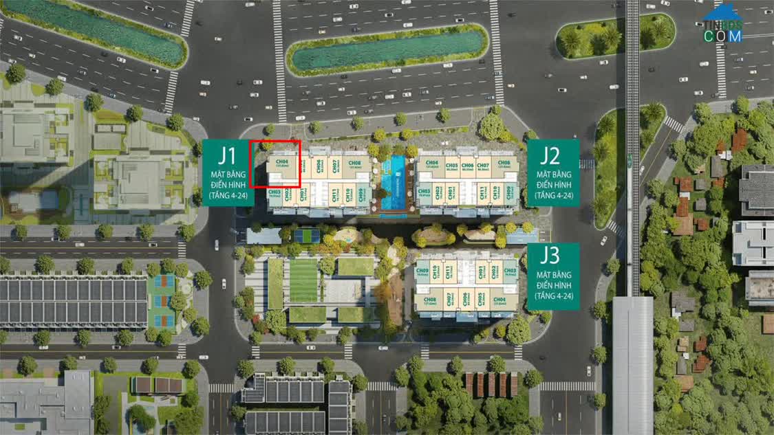 Ảnh Jade Square Phạm Văn Đồng. Bản đặc biệt 3Pn - 128m2. Kính Low - e View toàn cảnh Sông Hồng 1