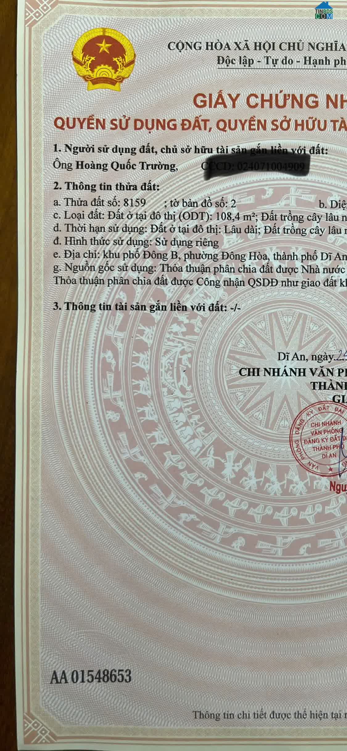 Ảnh Cần bán nhà 8,2tỷ-108m2 có 5 kiot dòng tiền 12triệu tháng ngay Đông Hoà Dĩ An 0