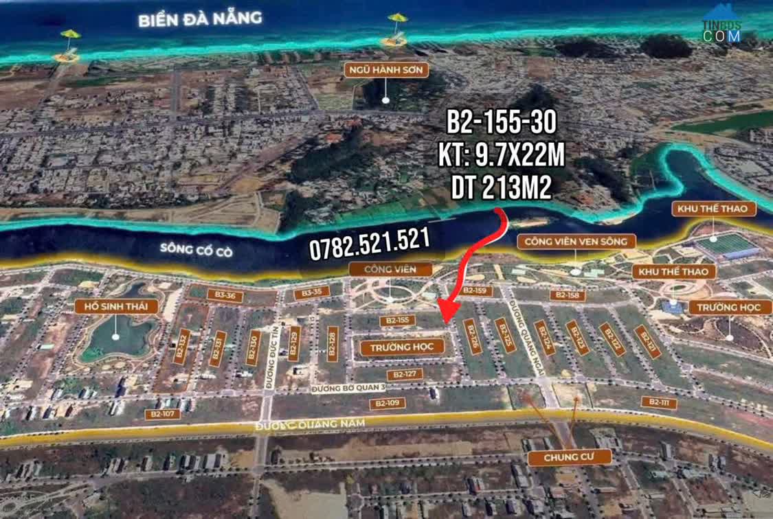 Ảnh lô góc ngã 3 khu đầm sen nam hòa xuân Đà Nẵng đối diện trường học cạnh bên công viên và sông 0