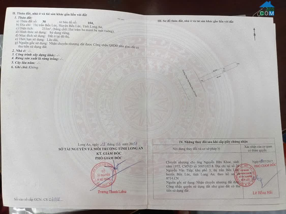 Ảnh Bán nhanh 2 lô đất 364m2 mặt tiền Phan Văn Mảng – Bến Lức, giá 11 tỷ - SHR 0