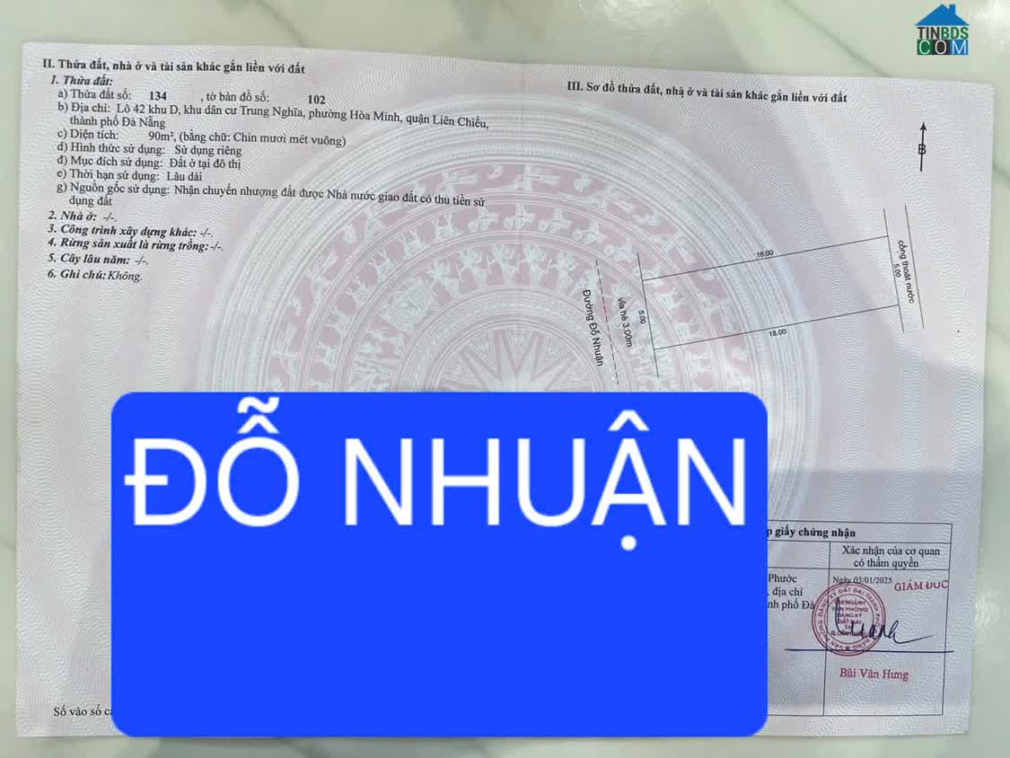 Ảnh Bán nhà mặt tiền Đỗ Nhuận 90m², khu cao ráo không ngập, gần chợ Hòa Mỹ 0