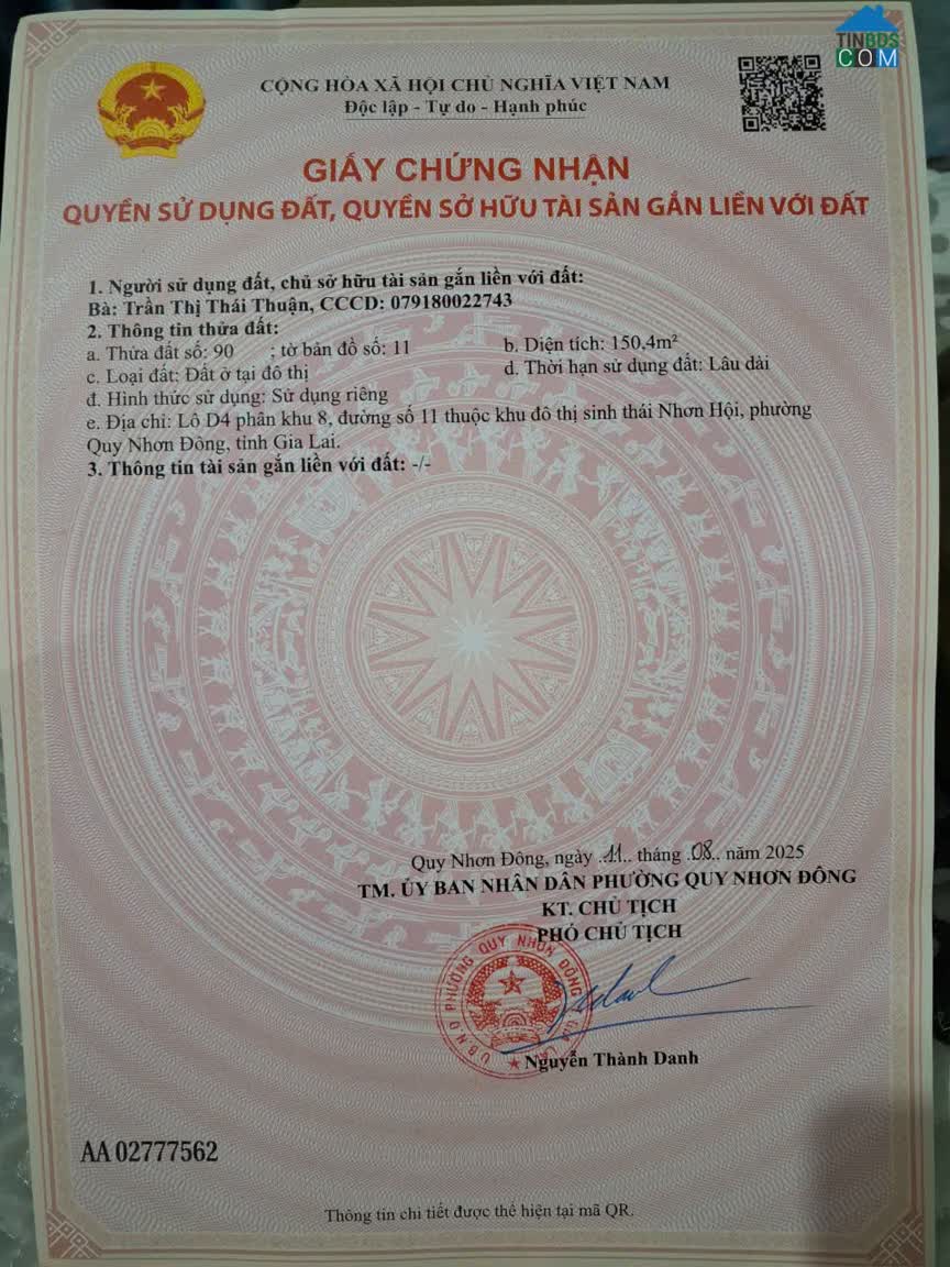 Ảnh Chính chủ bán đất pử đô thị- đẹp, giá tốt, Quy Nhơn Đông, Gia Lai -2 Tỷ 0