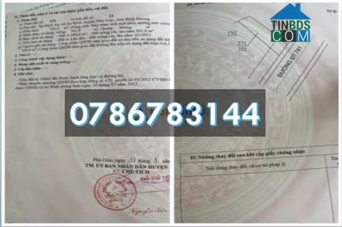 Ảnh Chính chủ bán lô đất vị trí đắc đại tại DT741 An Bình, Phú Giáo (Bình Dương), TP.HCM, 0786783144 0