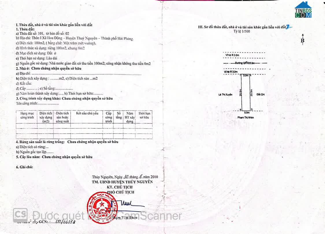 Ảnh Bán đất 100m2 chung cư Huê, Hoa Động, Thuỷ Nguyên - Giá: 4,x tỷ 0