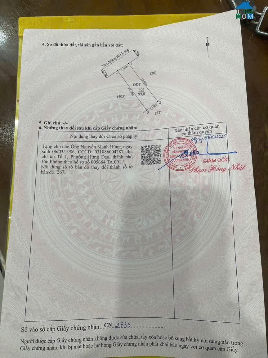 Ảnh Bán đất Hải Thành 1 – 99m² ngang 5,1m – Giá 4.x tỷ Đường nhựa 8m hiếm khu vực – Hàng đầu tư... 0