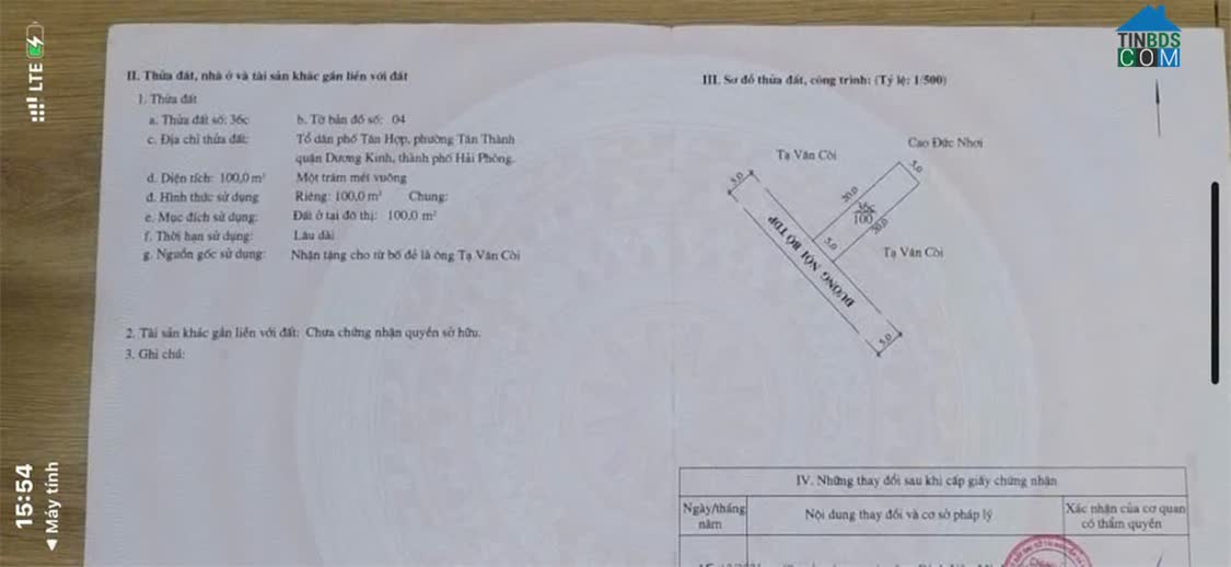 Ảnh Bán lô đất Tân Thành – Dương Kinh – Giá 2,x tỷ Ngõ thông 5m Hàng hiếm khu dân cư ZALO 0567... 0