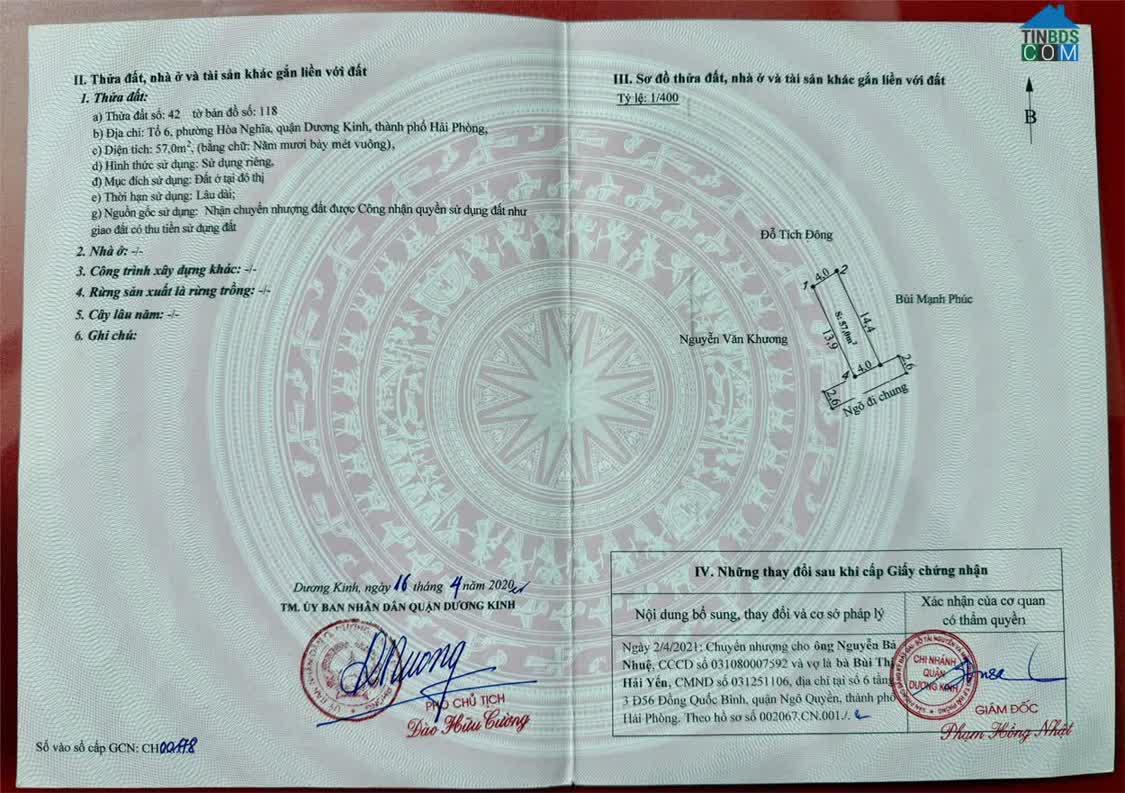 Ảnh Hơn 1 Tỷ 57m² Tổ 6 Hòa Nghĩa – Ngõ Ô Tô – Quỹ Đất Ở Hiếm Khu Dương Kinh Zalo 0567 222 555 0