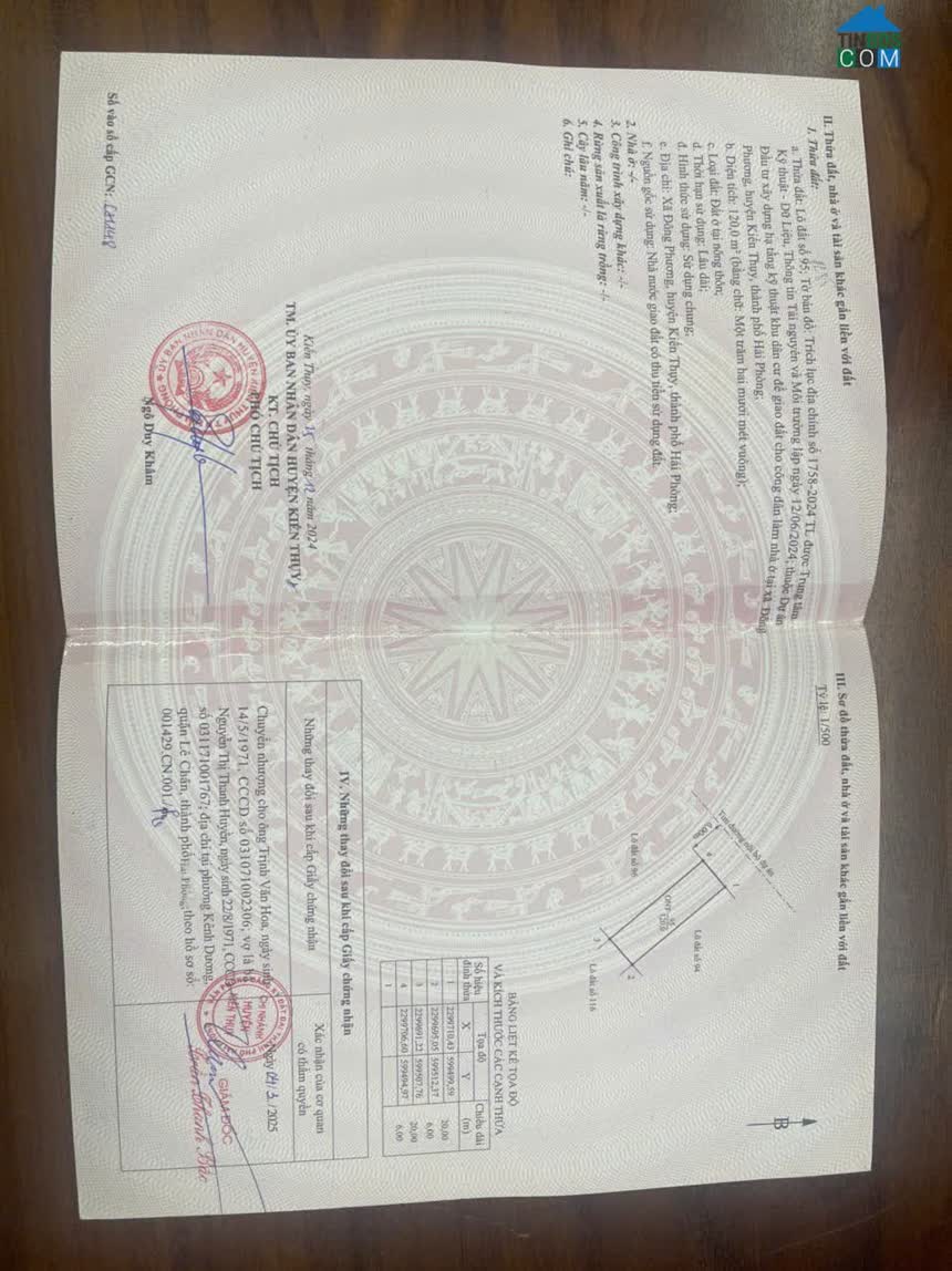 Ảnh Giá chỉ 3x tr/m² Lô tái định cư Bà Cằng giáp Vinhomes Dương Kinh Hàng hiếm khu dân cư ZALO... 0