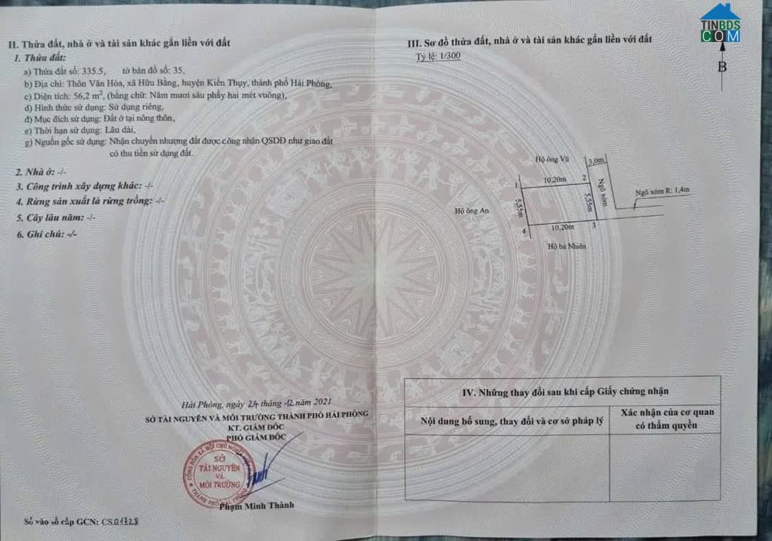 Ảnh Bán lô đất 56.2m² giá 5xx triệu – Ngõ ô tô Hữu Bằng, vị trí dễ giao dịch ZALO 0567 222 555 0