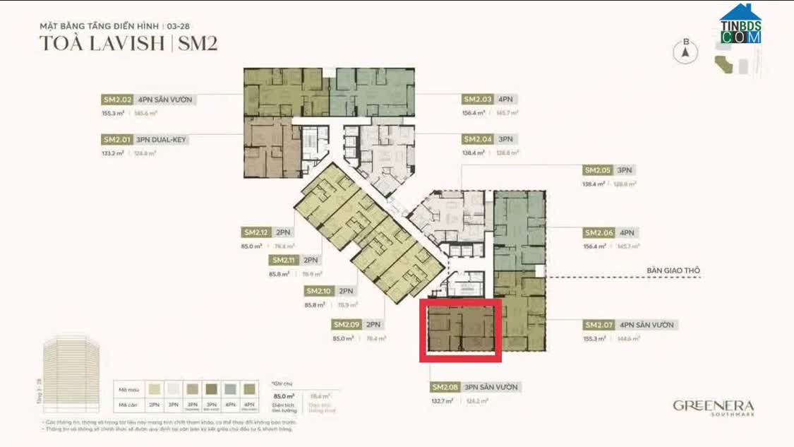 Ảnh Giảm 2tỷ căn 3PN sân vườn VIP nhất tòa SM2, chỉ hơn 80tr/m2 vô địch về giá, HTLS 24T 0