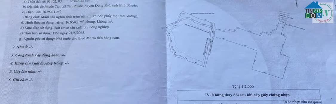 Ảnh Bán Đất Sản Xuất – Tân Phước, Đồng Phú, BP – 16.954m² 0