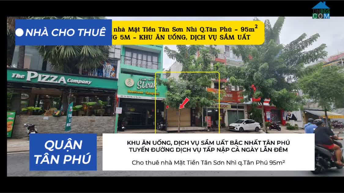 Ảnh Cho thuê nhà Mặt Tiền Tân Sơn Nhì q.Tân Phú 95m² - NGANG 5M - 22Triệu 0