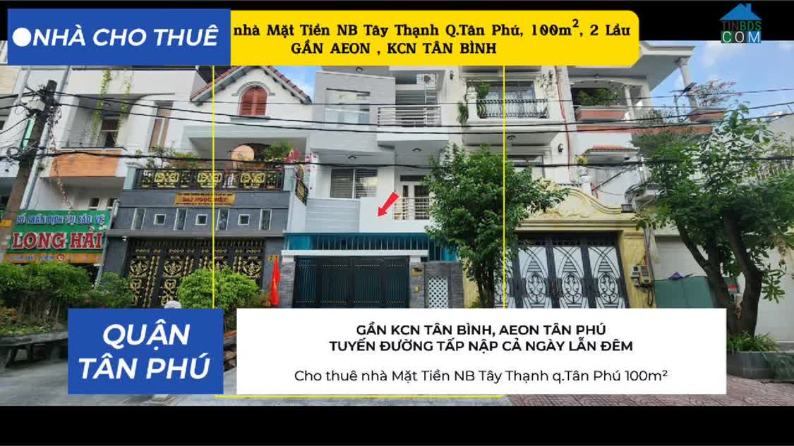Ảnh Cho thuê nhà Mặt Tiền NB Tây Thạnh q.Tân Phú 100m², 2Lầu - GẦN AEON - 29Triệu 0