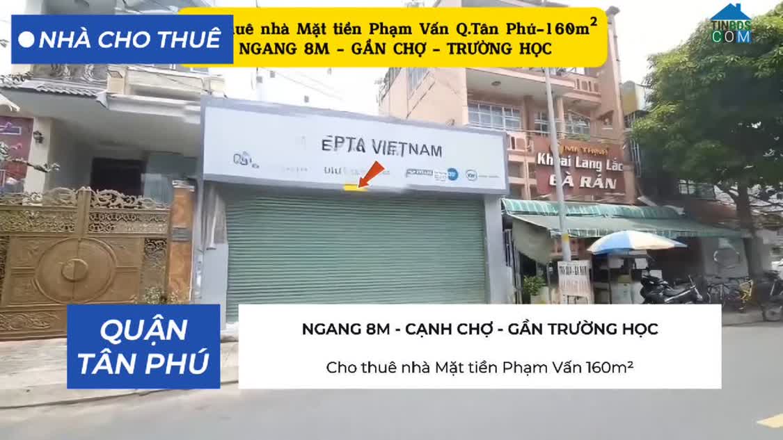 Ảnh Cho thuê nhà Mặt tiền Phạm Vấn 160m²-NGANG 8M - GẦN CHỢ 0