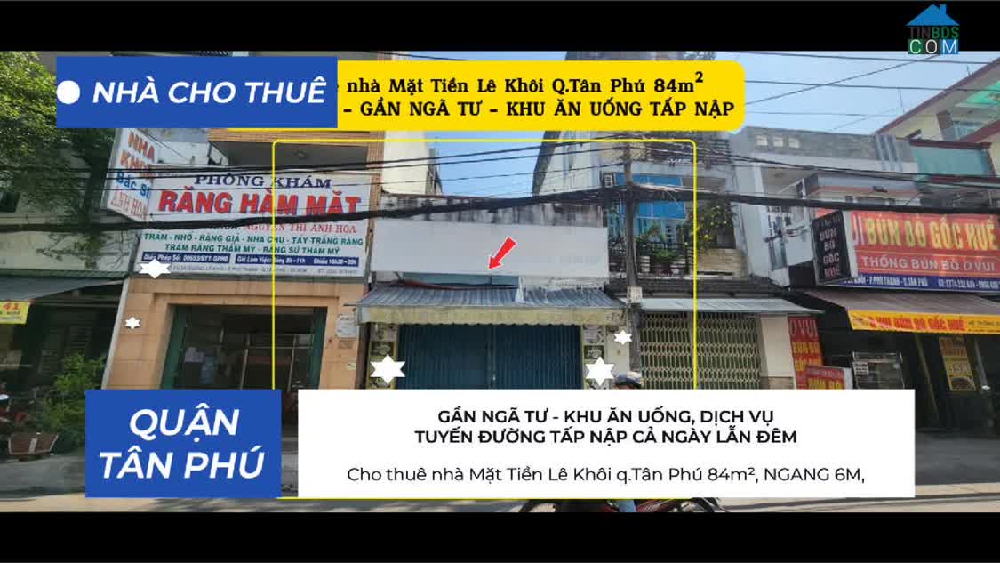 Ảnh Cho thuê nhà Mặt Tiền Lê Khôi q.Tân Phú 84m², NGANG 6M, GẦN NGÃ TƯ - 21Triệu 0