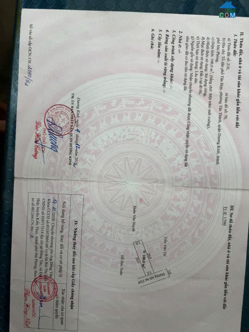 Ảnh Bán Lô 100m² Tân Thành – Dương Kinh Giá 2,1x Tỷ – Đường Quy Hoạch 5M – Khu Dân Cư Ổn Định Zalo... 0