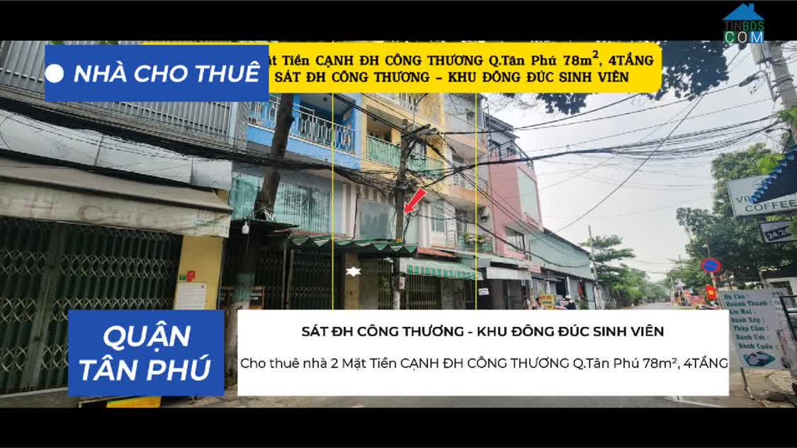 Ảnh Cho thuê nhà 2 Mặt Tiền CẠNH ĐH CÔNG THƯƠNG Q.Tân Phú 78m², 4TẦNG, 33Triệu 0