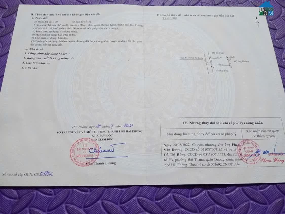 Ảnh 51,4m² Ngõ 92 Hải Phong – Gần Vinhomes Dương Kinh – Giá 9XX Triệu Zalo 0567 222 555 0