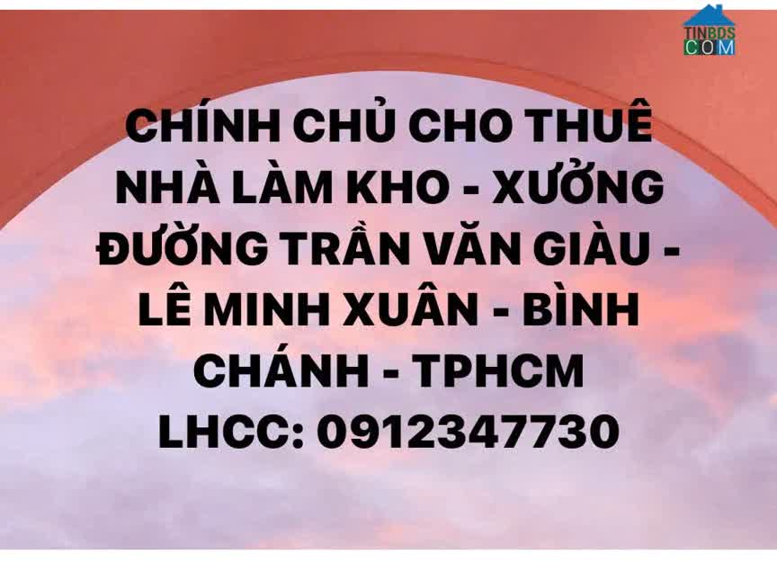 Ảnh Chính Chủ Cho Thuê Nhà Làm Kho - Xưởng Đường Trần Văn Giàu 0
