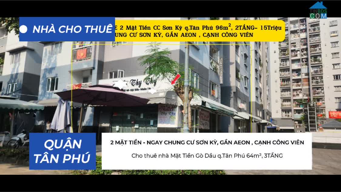Ảnh Cho thuê SHOHOUSE 2 Mặt Tiền CC Sơn Kỳ q.Tân Phú 96m², 2TẦNG- 15Triệu 0